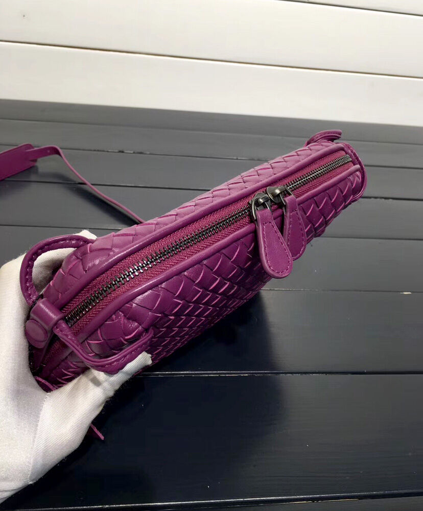 Bottega Veneta Shoulder Bag Lambskin Purple